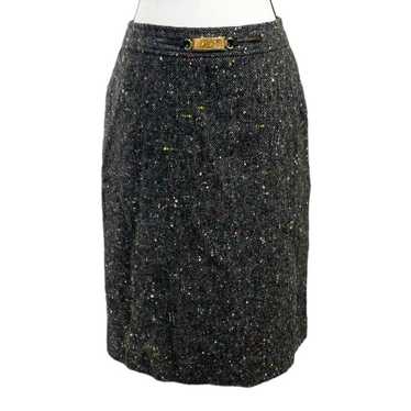 Celine VNT CELINE Paris Black Tweed Pocket Skirt … - image 1