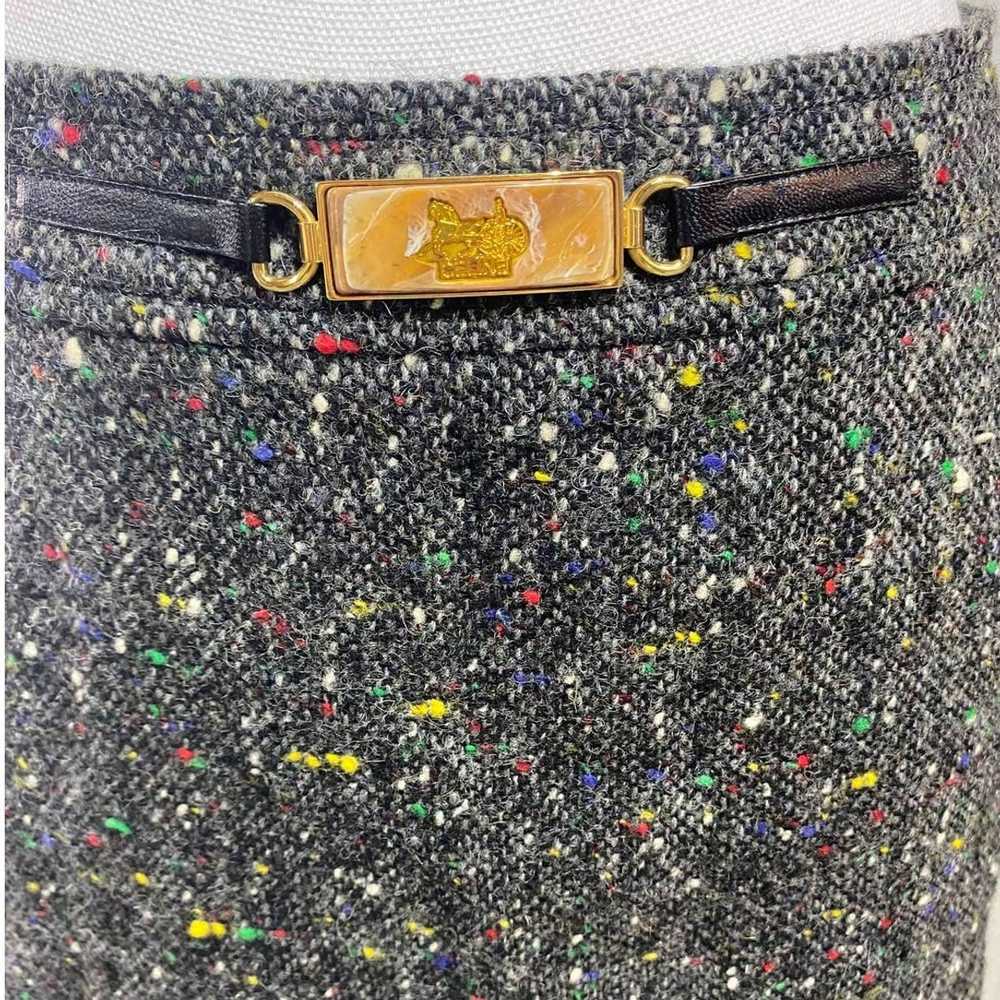 Celine VNT CELINE Paris Black Tweed Pocket Skirt … - image 2