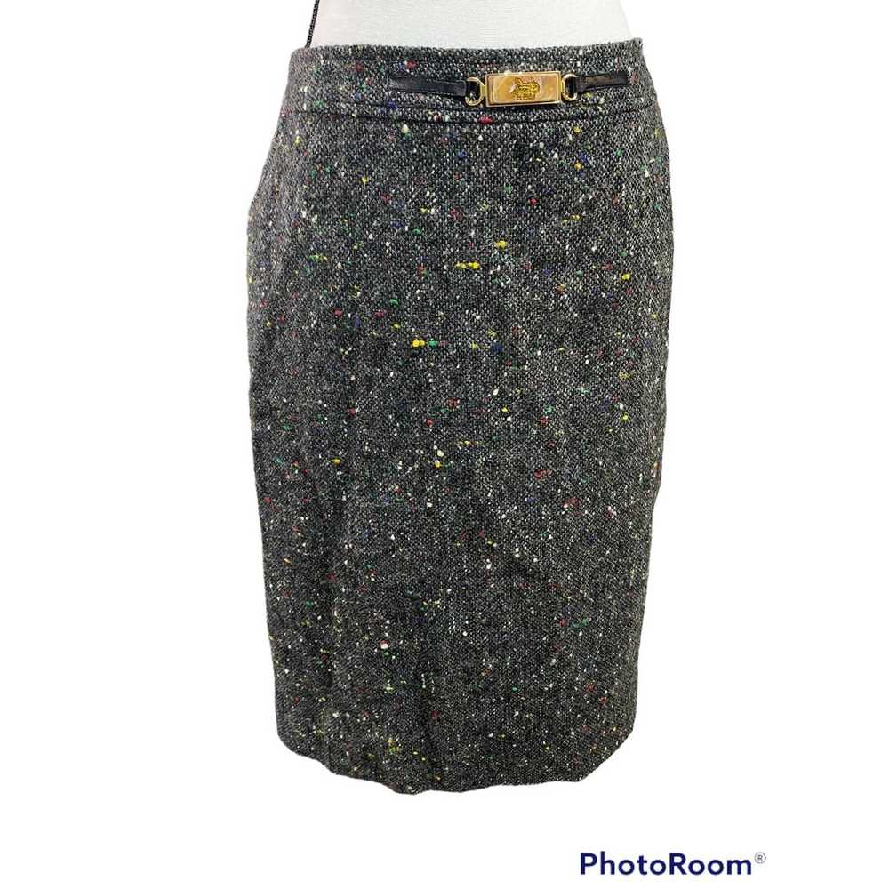 Celine VNT CELINE Paris Black Tweed Pocket Skirt … - image 5