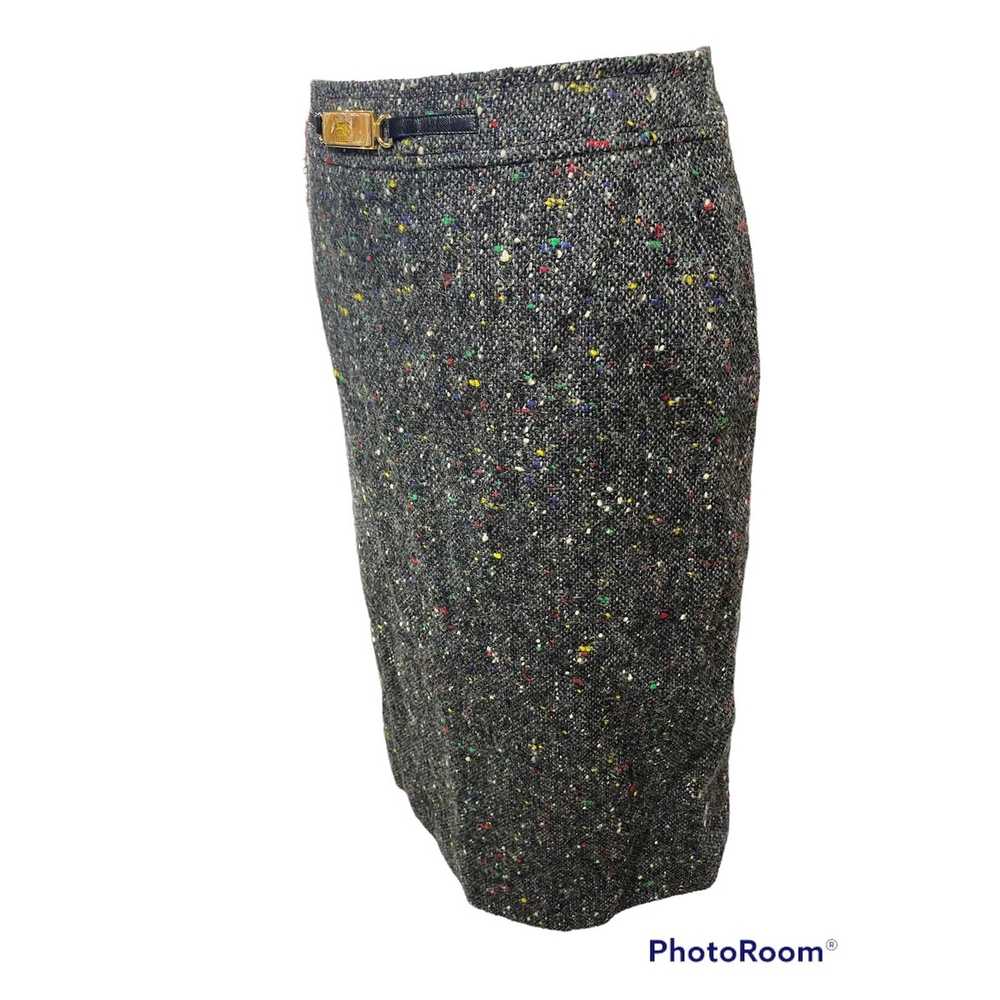 Celine VNT CELINE Paris Black Tweed Pocket Skirt … - image 6