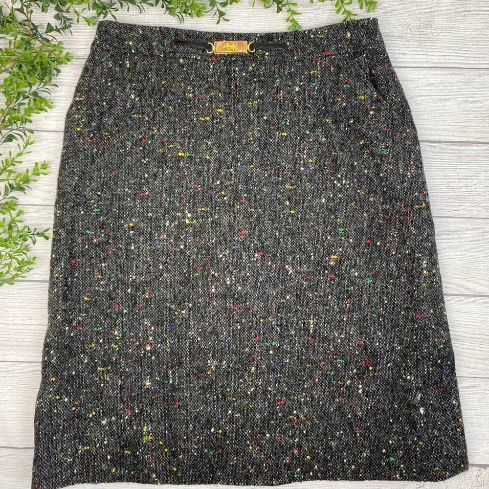 Celine VNT CELINE Paris Black Tweed Pocket Skirt … - image 7