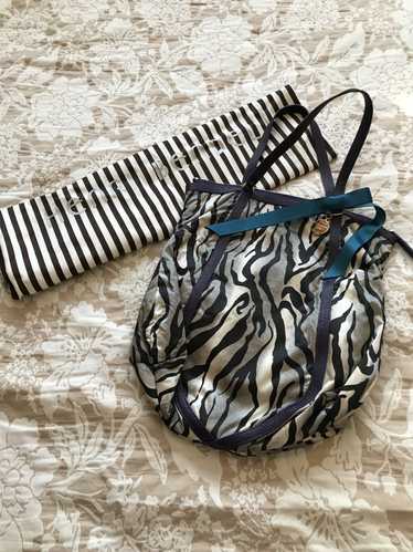 Henri Bendel Fun zebra stripe soft satin shoulder 