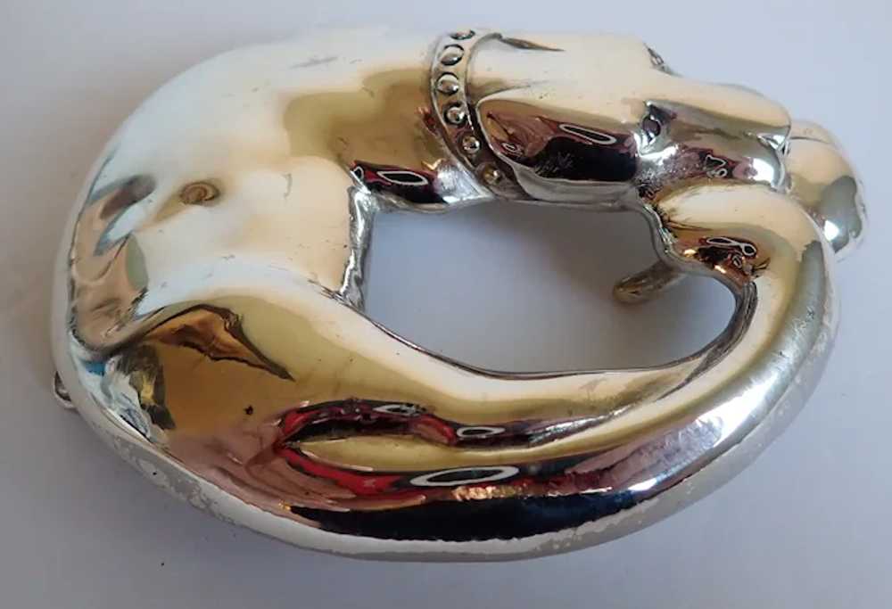 *Vintage Sterling Panther Curled With Collar Subs… - image 2