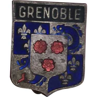 Antique French Enameled Grenoble Pin / Brooch c192