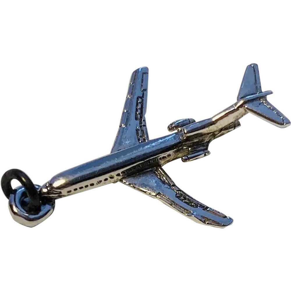 Sterling Silver Airplane Charm or Pendant - image 1