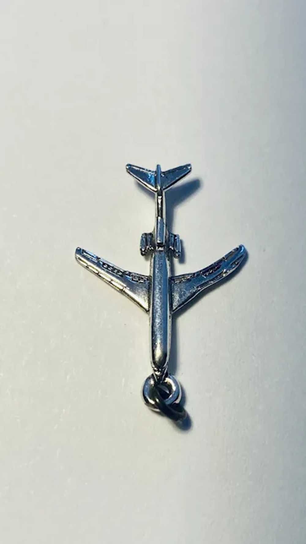 Sterling Silver Airplane Charm or Pendant - image 2