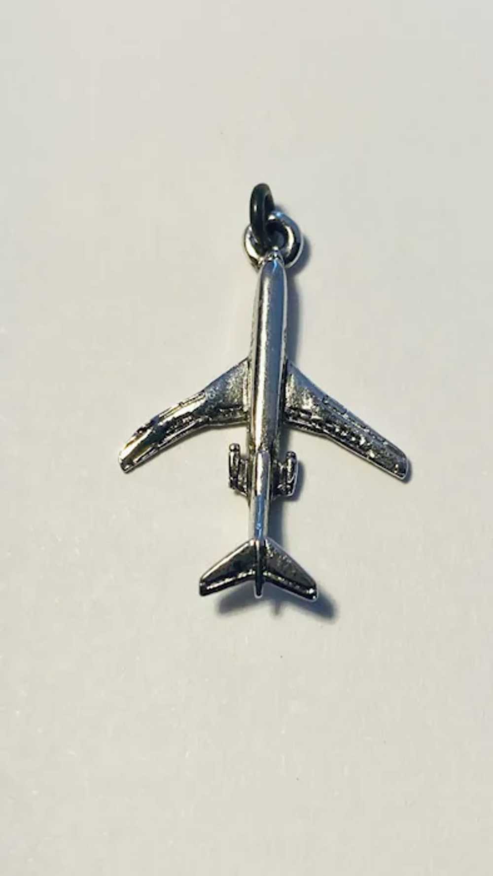 Sterling Silver Airplane Charm or Pendant - image 3