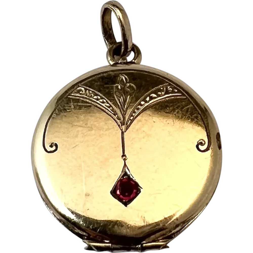 Antique Jugendstil 8k Gold Paste Stone Locket Pen… - image 1