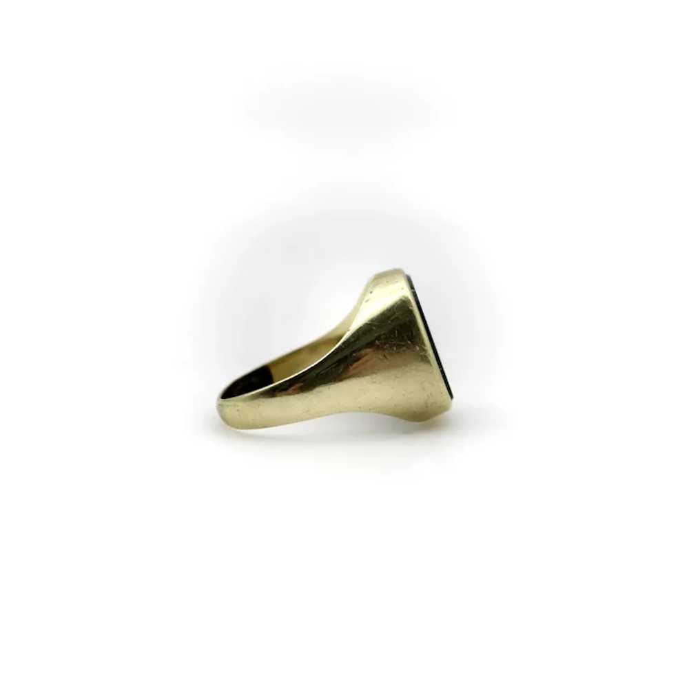 14K Gold Bloodstone Edwardian Intaglio Signet Ring - image 7