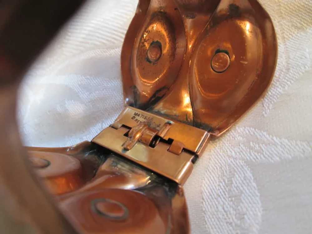 Matisse Renoir Copper Orange Enamel Cabochon Clap… - image 5