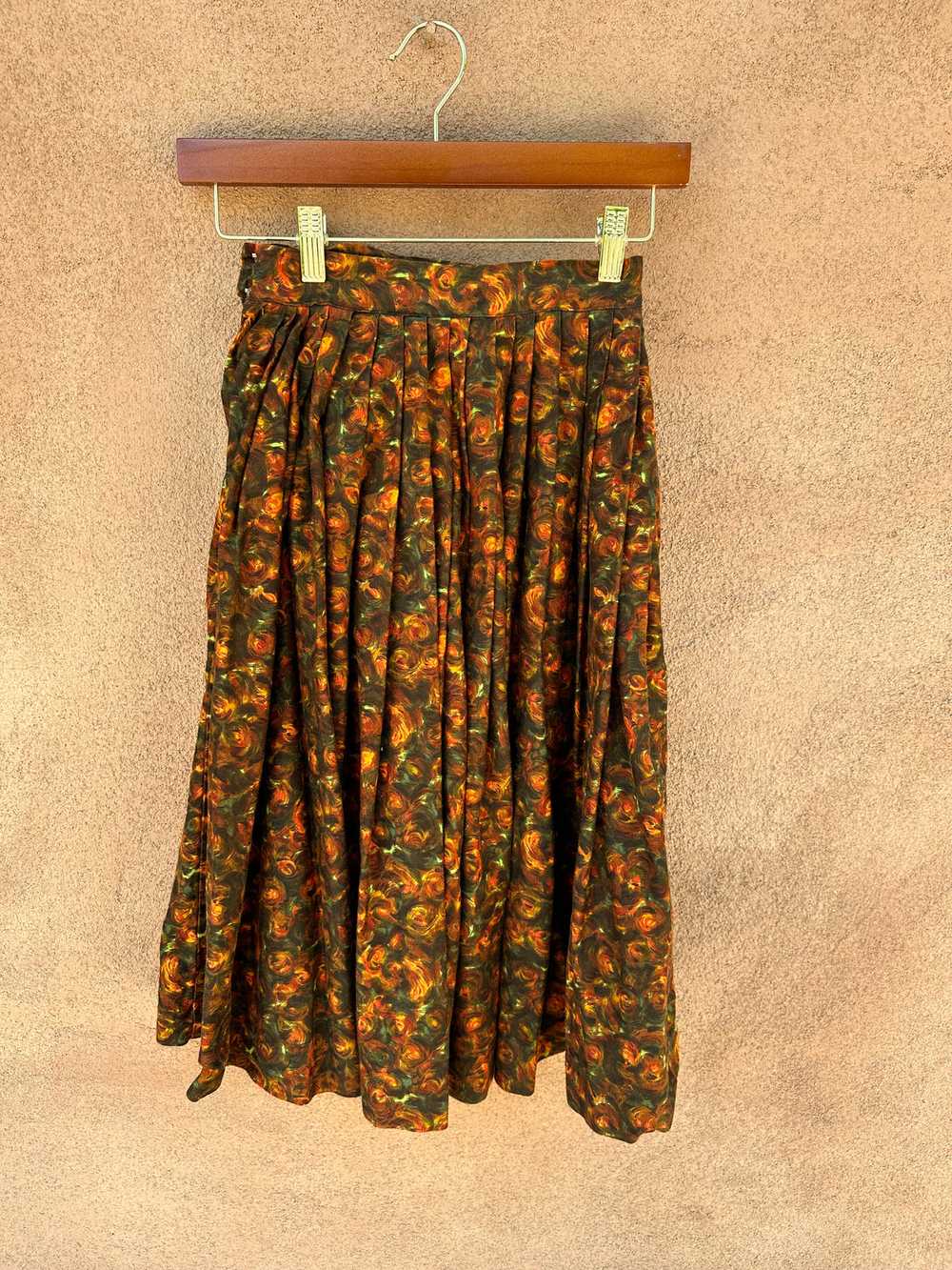 1950's Fall Print Patio Skirt - image 1