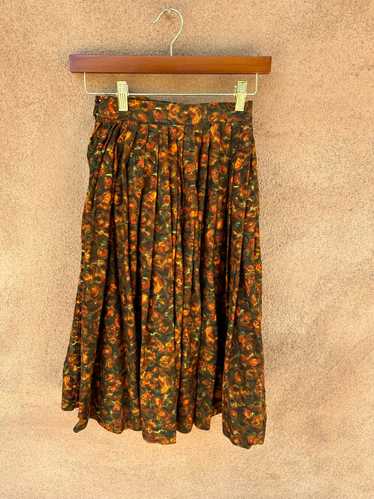 1950's Fall Print Patio Skirt - image 1