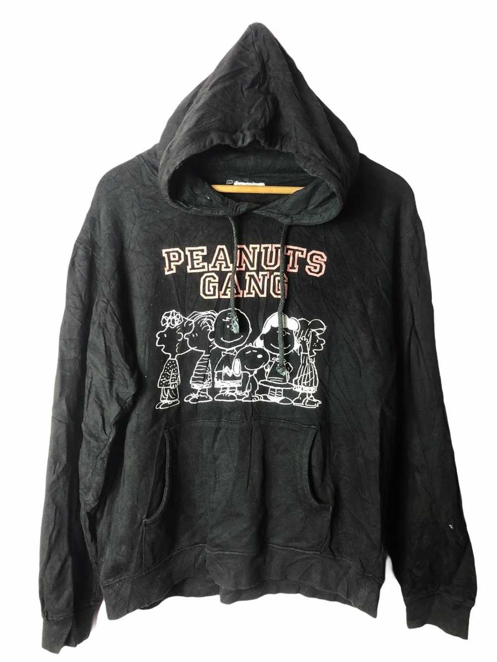 Vintage VINTAGE PEANUTS GANG BLACK HOODIES SWEATS… - image 1