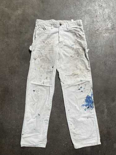 Dickies Distressed White Carpenter Painter Pants 38x34 Paint Splatter