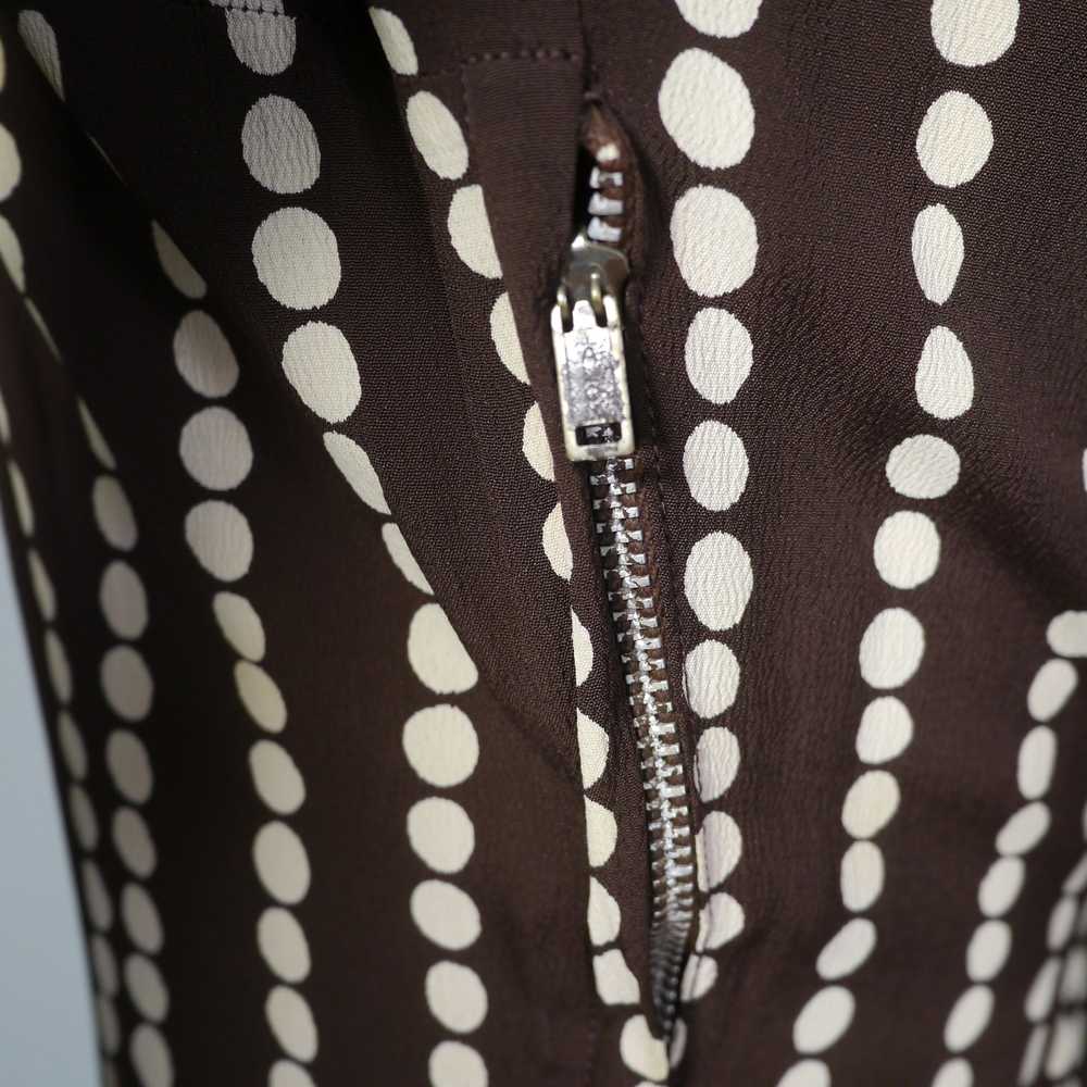 40s BROWN AND CREAM POLKA DOT CREPE DRESS - XS - image 12