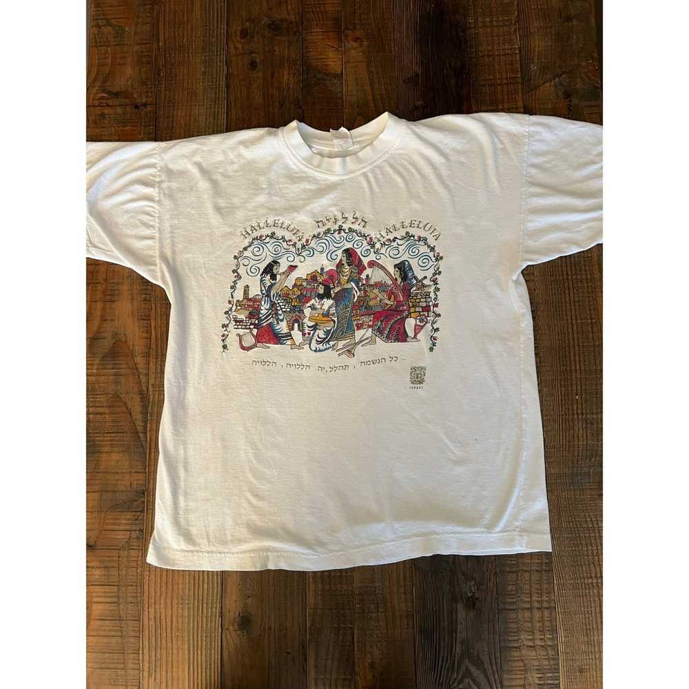 Vintage Vintage Israel Hallelujah White T-shirt S… - image 1