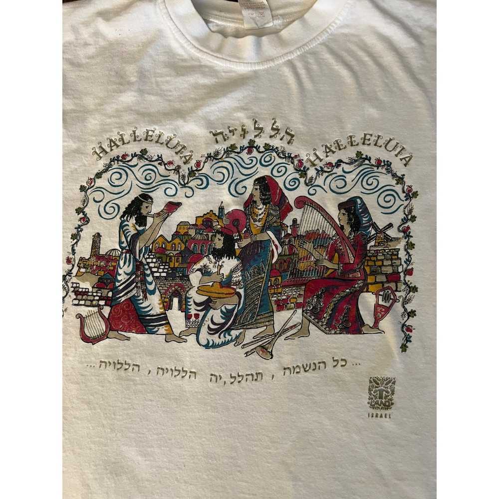 Vintage Vintage Israel Hallelujah White T-shirt S… - image 2