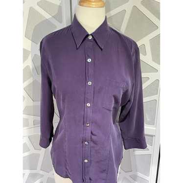 Other Anne Carson Med Purple Silk Blouse