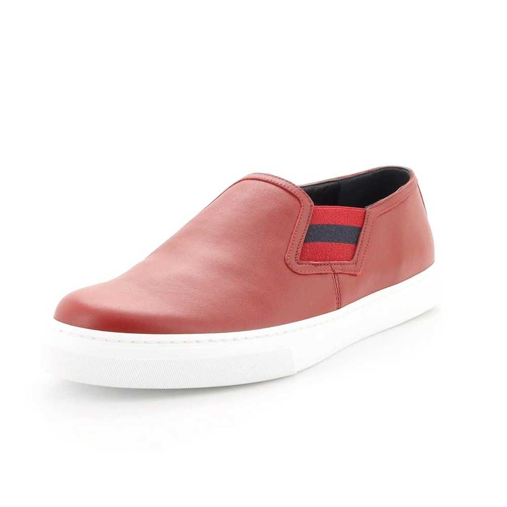 Gucci Men's Web Slip On Low-Top Sneakers Leather - image 1