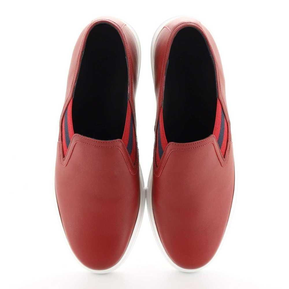Gucci Men's Web Slip On Low-Top Sneakers Leather - image 2