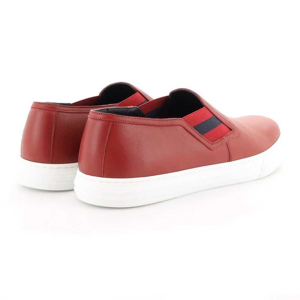 Gucci Men's Web Slip On Low-Top Sneakers Leather - image 3
