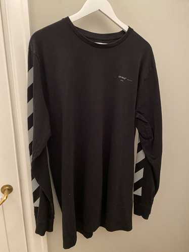 Off-White Off-White Black Long Sleeve Silver Tee