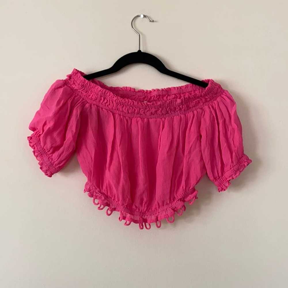 Apiece Apart Apiece Apart Hot Pink Crop Top - image 2