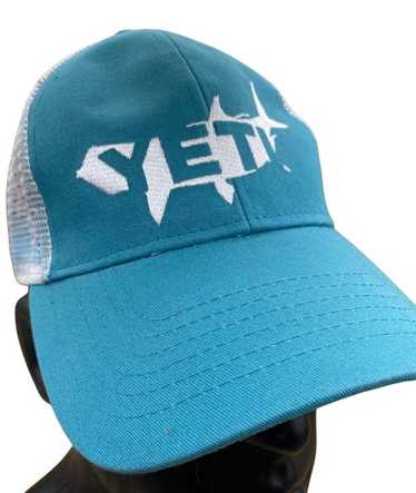 Yeti Teal Blue White Shark Yeti Hat Trucker Mesh S