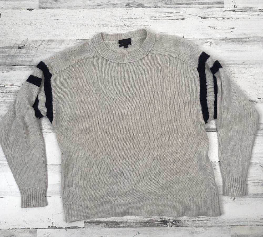 J.Crew J Crew Gray Cashmere Lines Sweater - Men's… - image 1