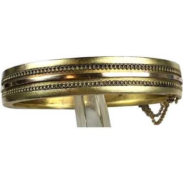 Elegant Victorian 9K Gold Front Bangle Bracelet