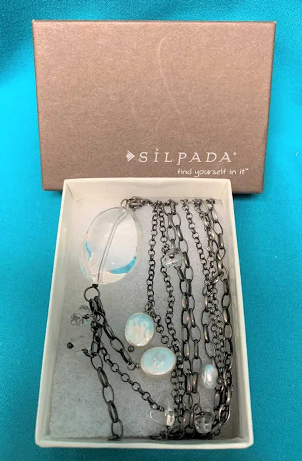 Silpada Sterling Silver Large Crystal Pearls Drop… - image 4