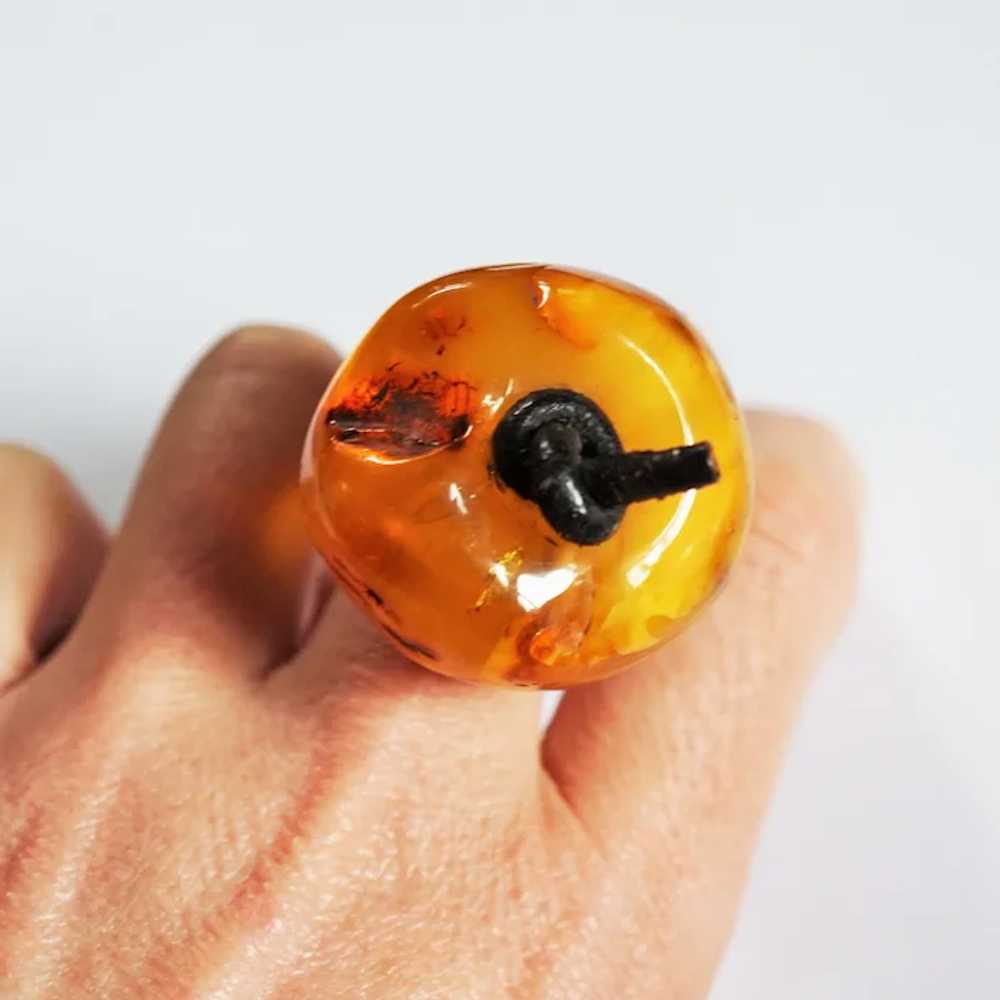 20g. Genuine Baltic Amber Ring, Oversized Ring, C… - image 4