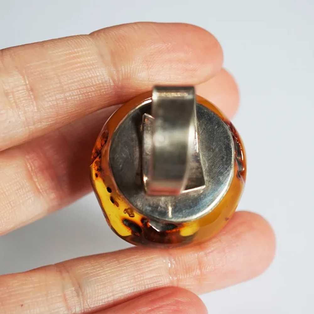 20g. Genuine Baltic Amber Ring, Oversized Ring, C… - image 6