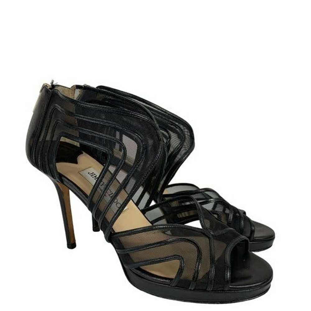 Jimmy Choo Jimmy Choo Miles Black Mesh Strappy Pe… - image 10