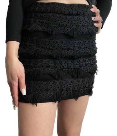 Maje Maje Paris Black Mini Skirt Geometric Patter… - image 1