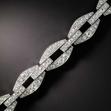 French Art Deco Diamond Link Bracelet - image 1