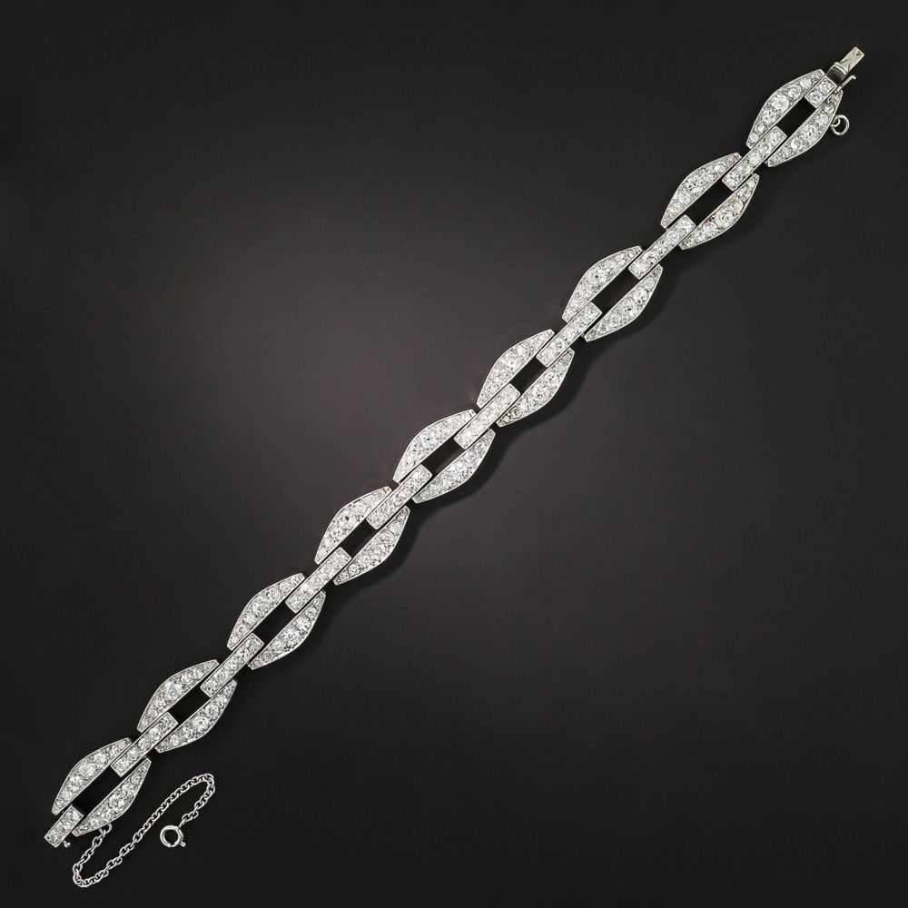 French Art Deco Diamond Link Bracelet - image 2