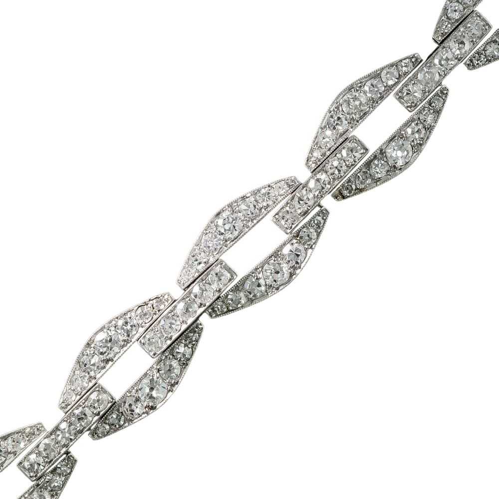 French Art Deco Diamond Link Bracelet - image 3