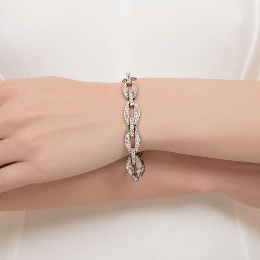 French Art Deco Diamond Link Bracelet - image 4