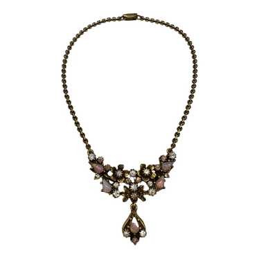 1950s Faux Fire Opal Collar Necklace Goldette Sty… - image 1