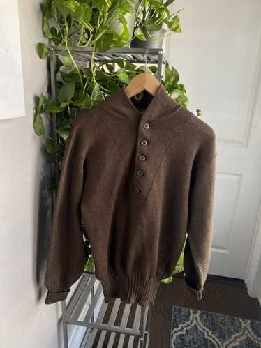 Vintage Army Brown Knit Style WOOL sweater