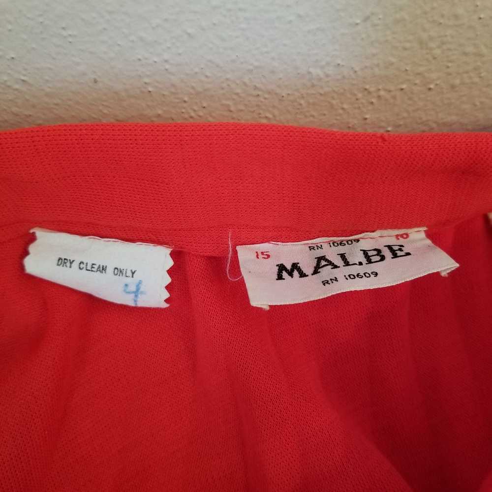 Vintage Vintage Malbe Red Pleated Skirt 15 16 Lon… - image 2