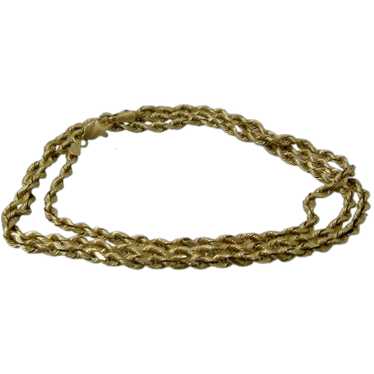 14K Rope Chain Necklace 2.5mm 20" Long 6.2 Grams - image 1