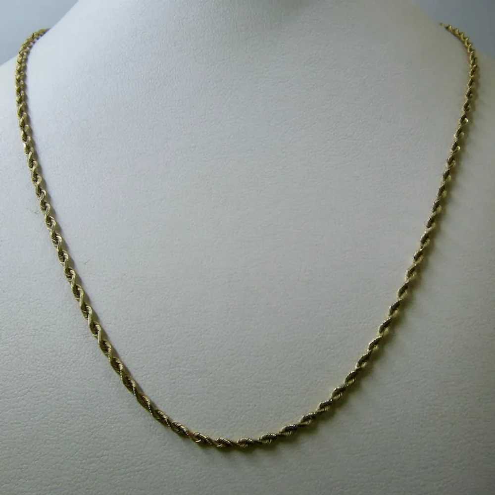 14K Rope Chain Necklace 2.5mm 20" Long 6.2 Grams - image 2