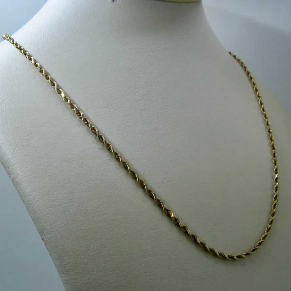 14K Rope Chain Necklace 2.5mm 20" Long 6.2 Grams - image 3