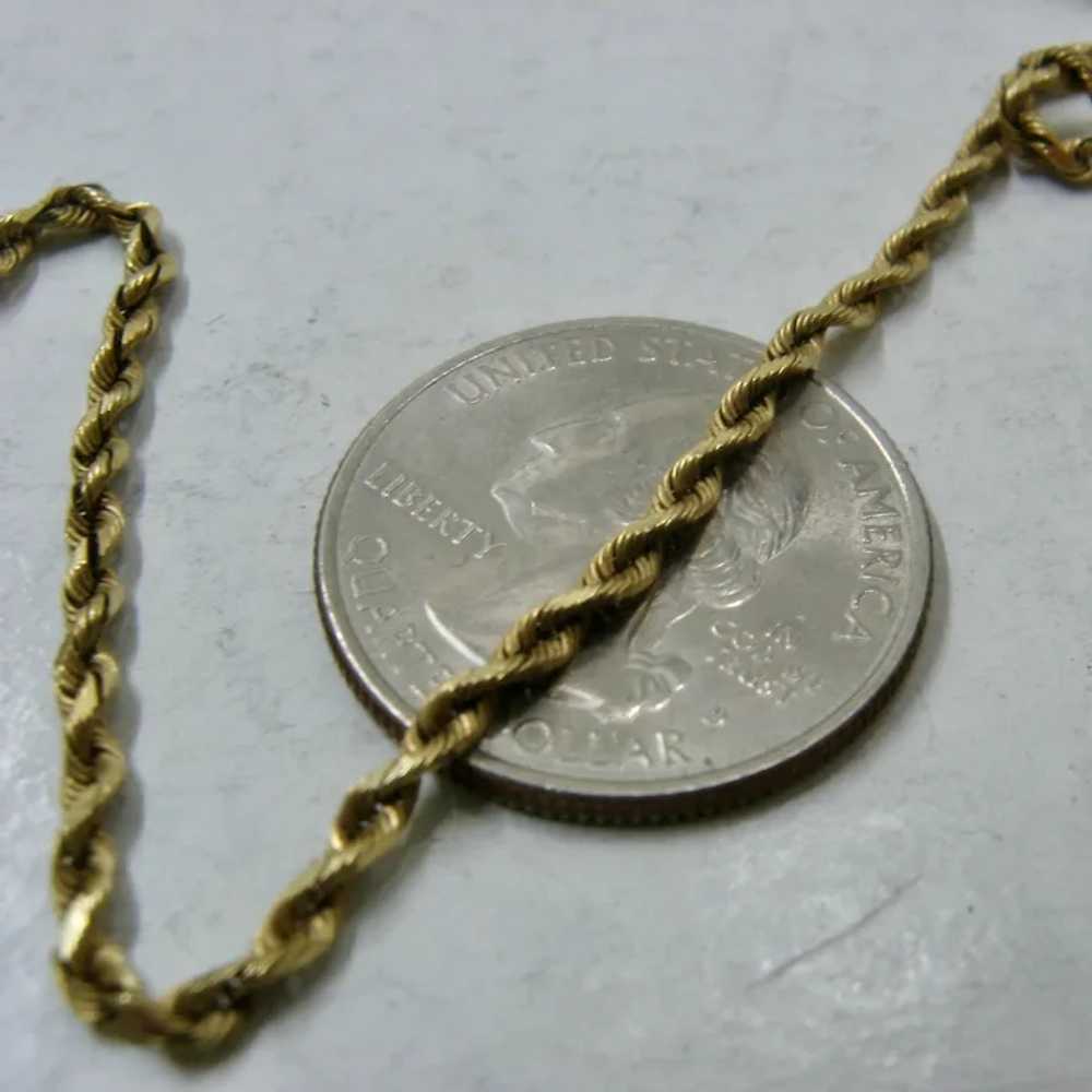 14K Rope Chain Necklace 2.5mm 20" Long 6.2 Grams - image 9