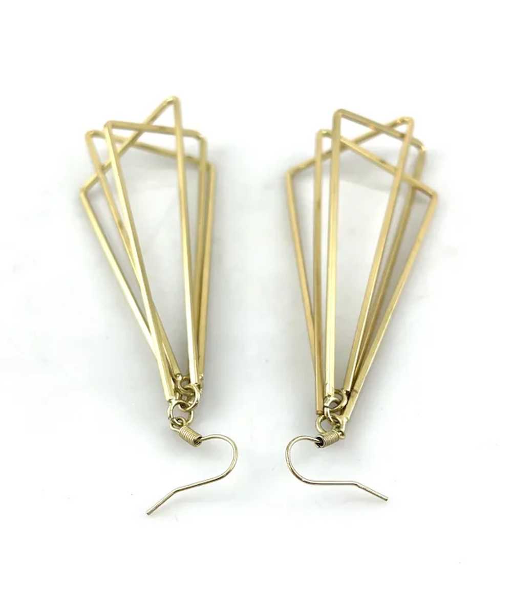 STATEMENT Pair of Vintage 1960s 70s Handmade Gold… - image 2