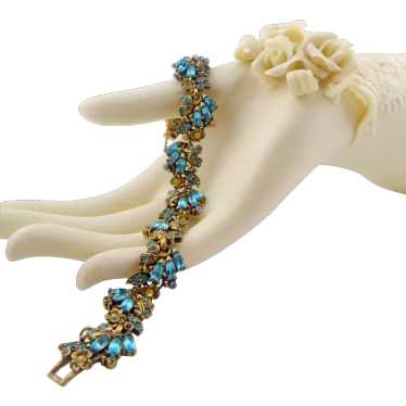 Vintage Aqua HOLLYCRAFT  1950  Bracelet