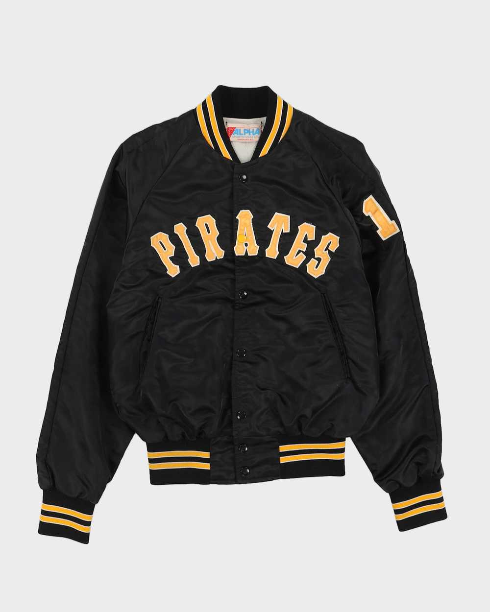 Vintage 80s MLB Pittsburgh Pirates Black Bomber J… - image 1