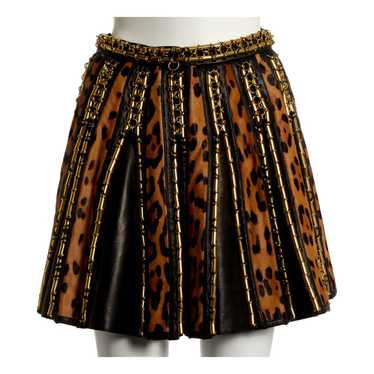 Balmain zebra-print mini skirt - Neutrals